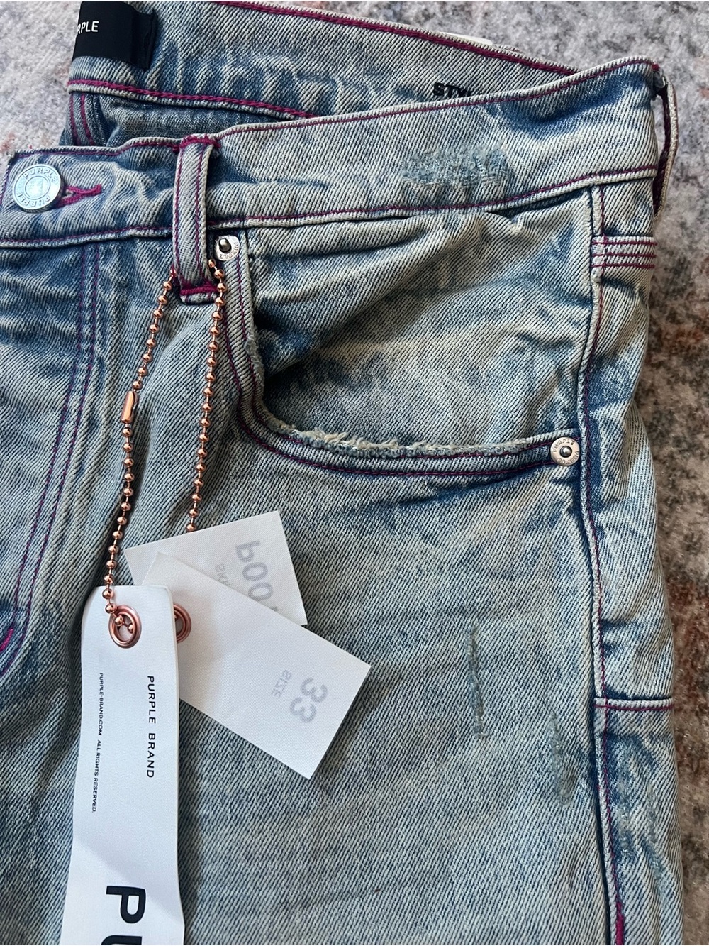 Purple Brand Men’s Skinny Jeans in Light Blue Wash - Size 33, tags attached - Picture 2 of 16